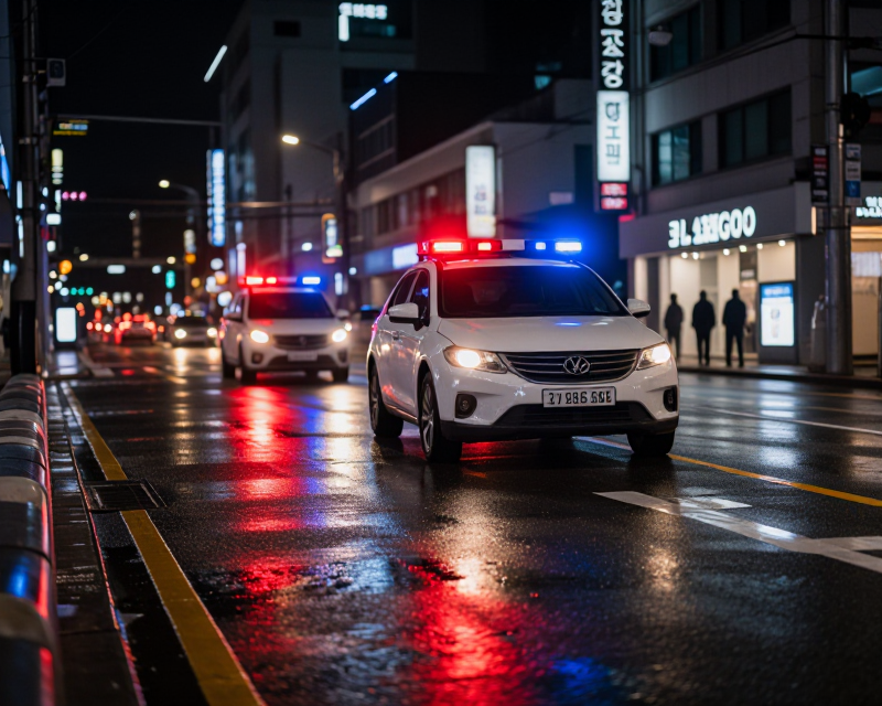 Seoul Night Emergency Scene