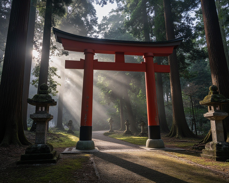 Symbolic Japanese Shrine Atmosphere