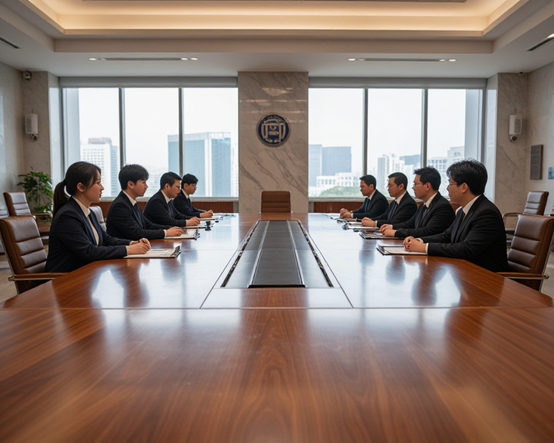 Dignified Korean Government Meeting Room