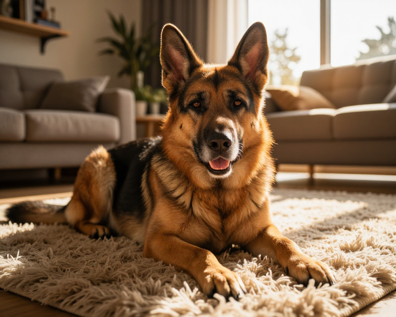 Happy German Shepherd in New Home