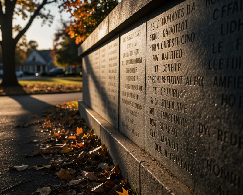 Memorial Wall at Dusk