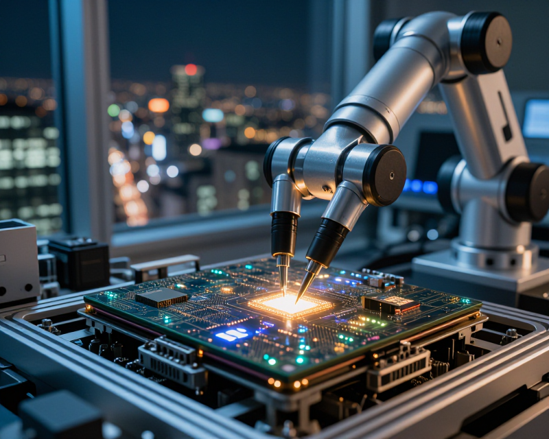 High-tech semiconductor and global trade concept