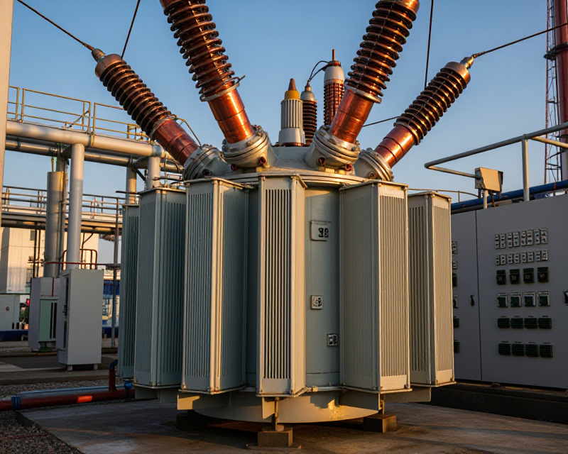 Industrial Power Transformer Scene