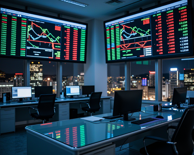 Financial Trading Night View
